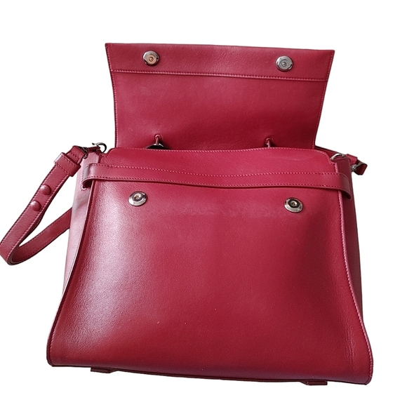 Elena Ghisellini Bordeaux Leather Top Handle Shoulder Bag - Picture 5 of 16